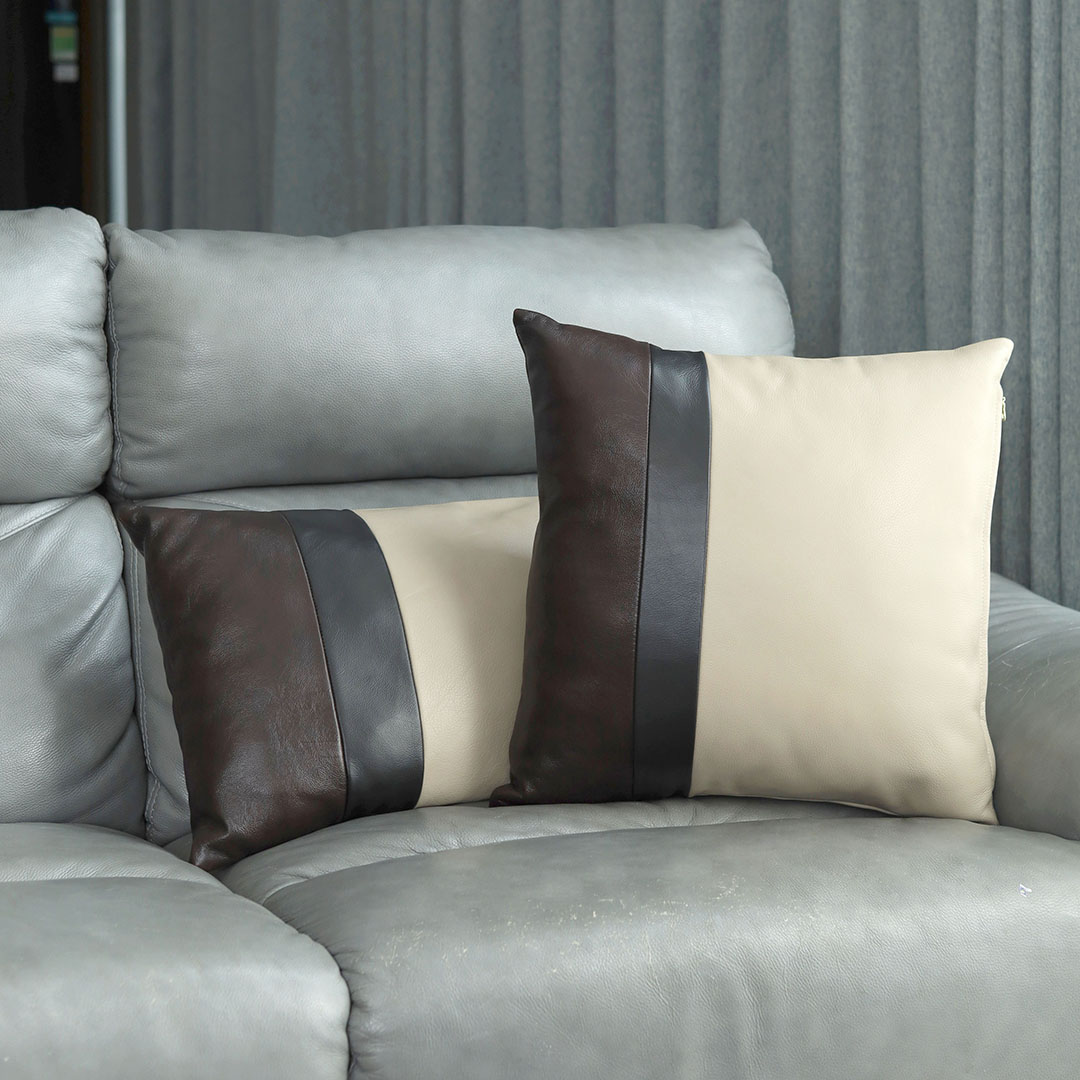 PS15 - Gối da sofa phối 3 màu hiện đại